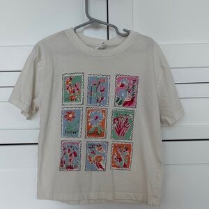Zara girl 8-9 (true size 6-7) Floral Graphic Kids T-Shirt